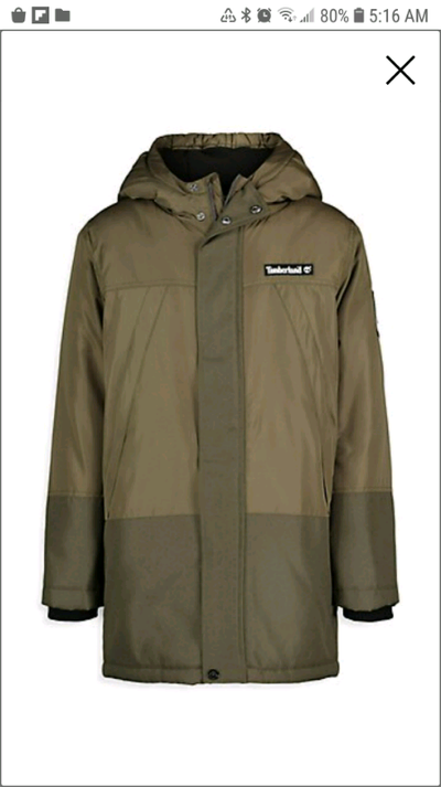 New Timberland block textured long coat, View more