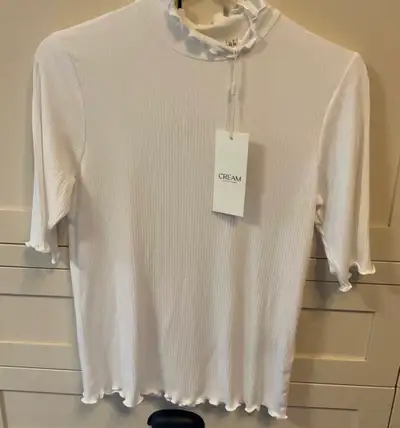 Cream brand White Ruffled Women's Top, View more