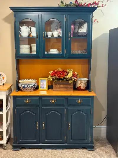 Real wood hutch and buffet, View more