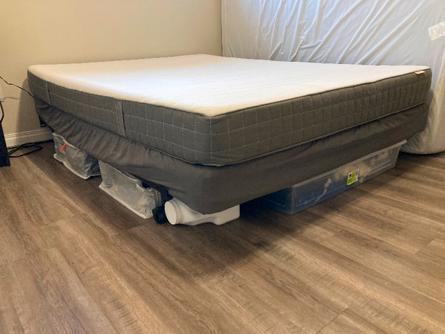 Queen mattress, box spring , metal frame in Beds & Mattresses in Edmonton