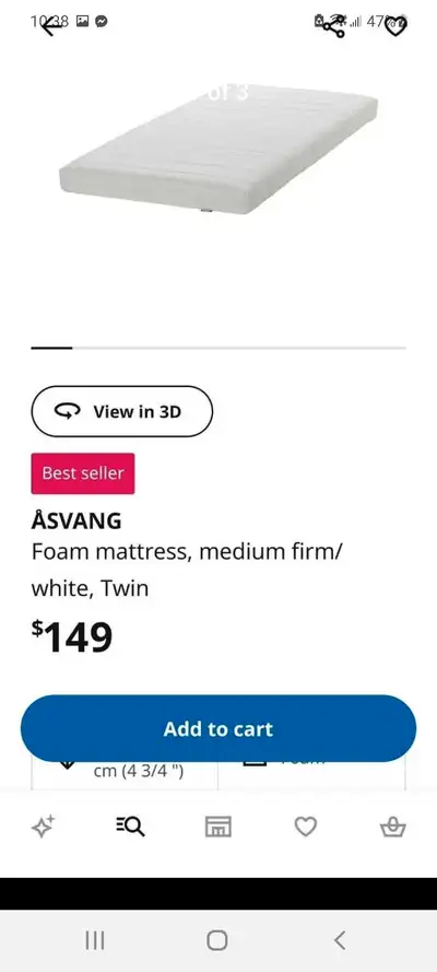 IKEA ÅSVANG Mattress, View more