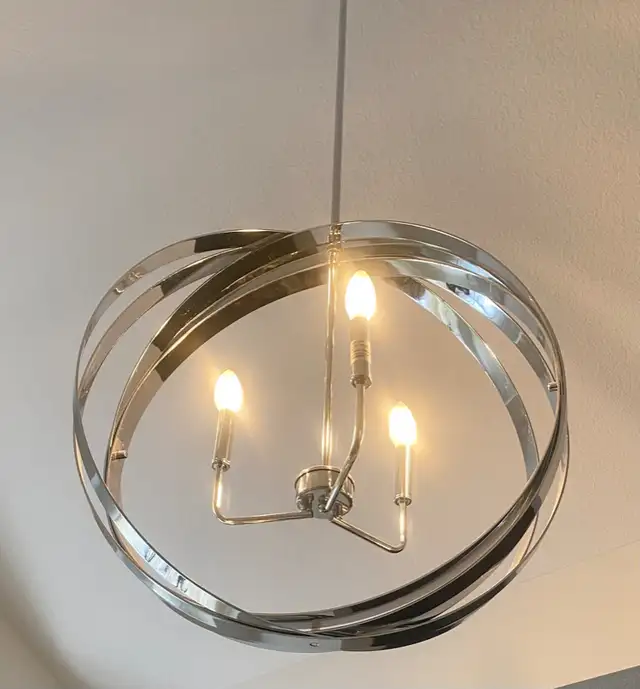 Chandelier Light Fixtures Chrome Modern 2 available in Indoor Lighting & Fans in London - Image 6