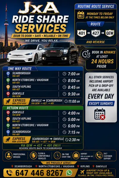 JxA Ride Share Services, View more