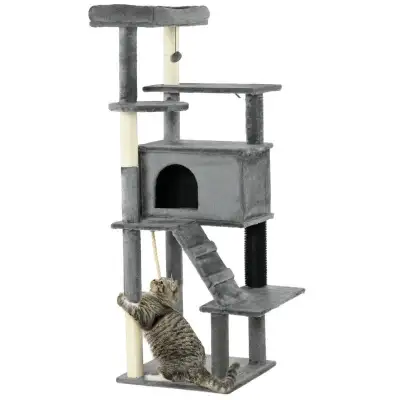Cat Tree for Large Cats Adult, 58" Tall Cat Tree with Scratching Posts, Large Cat Tower for Indoor C...