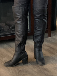 Over the knee black boots 