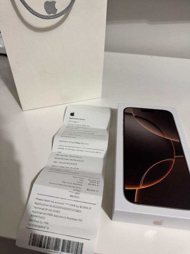 iphone 16 pro max desert titanium- BRAND NEW in Cell Phones in Mississauga / Peel Region