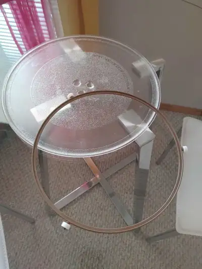 14 inches large MICROWAVE OVEN CLEAR GLASS ROUND TURNTABLE REPLACEMENT PLATE TRAY Comes with the sam...
