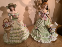 Limoges Female Statue, hand painted