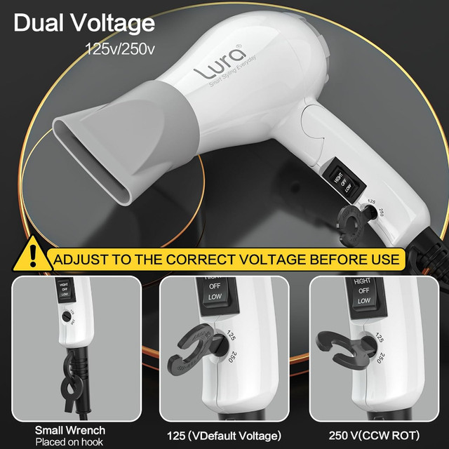 Foldable Travel Hair Dryer Mini Dual Voltage Small Lightweight in General Electronics in Markham / York Region - Image 3