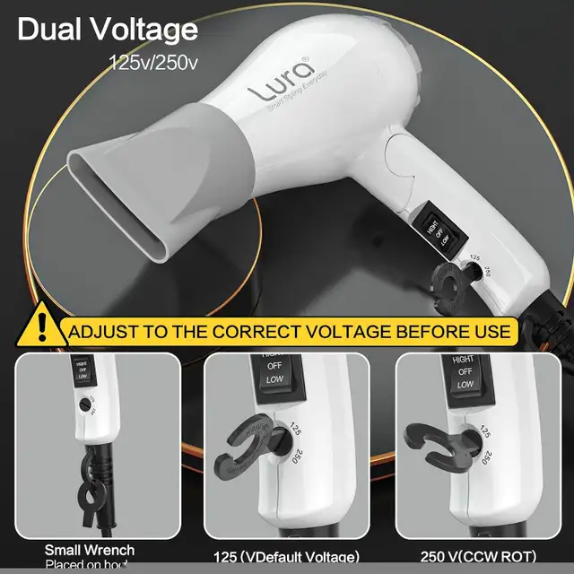 Foldable Travel Hair Dryer Mini Dual Voltage Small Lightweight in General Electronics in Markham / York Region - Image 4