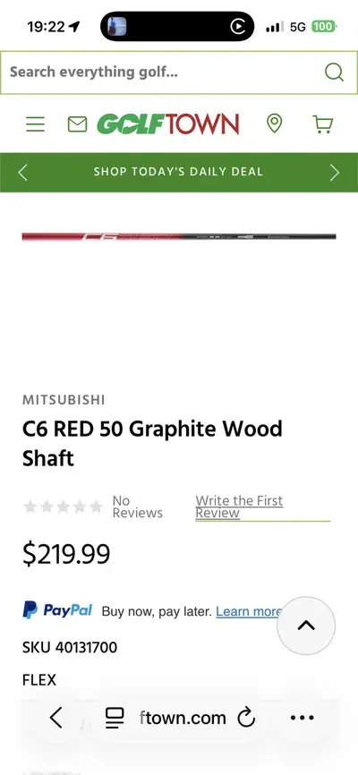 MITSUBISHI C6 RED 50 Graphite Driver Shaft, Regular Flex, 46”, View more