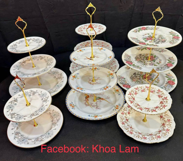 Vintage Bone China Two & three tiered cake stand- Coalport, Roya in Home Décor & Accents in Hamilton