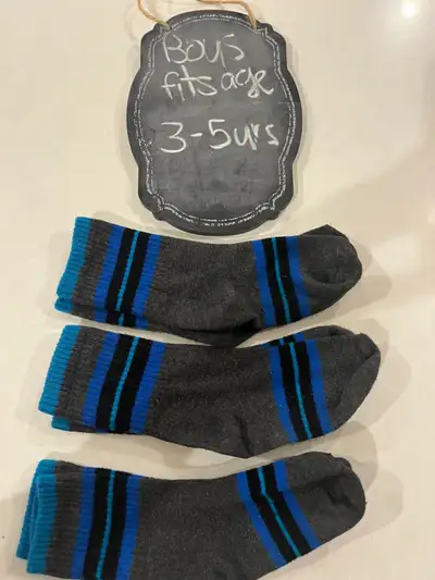 3 pairs of boys socks fits ages 3-5 years EUC Variety of styles: Check out all my socks ads I have t...