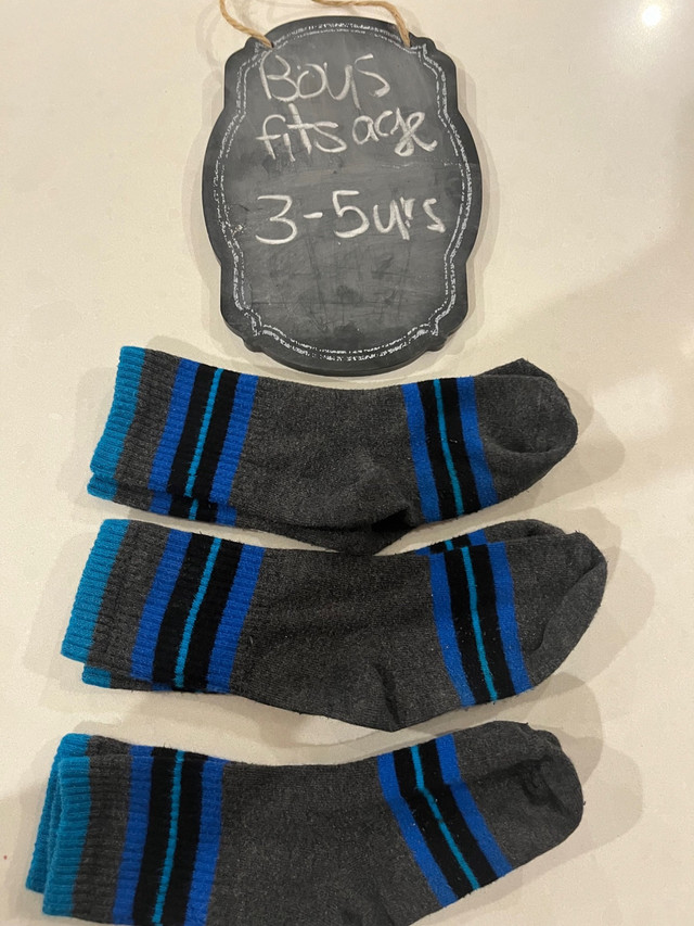 3 pairs of boys socks fits ages 3-5 years in Clothing - 4T in Calgary