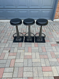 Three black stools