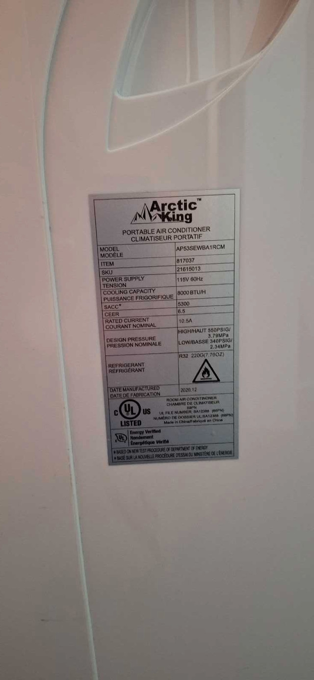 Climatiseur portatif Arctic King 8000 BTU dans Autre  à Ville de Montréal - Image 3