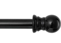 NEW Black Adjustable Curtain Rod 30"-90" Classic Round Finials 