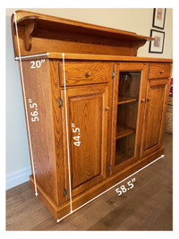 Solid Oak Dining Room Cabinet