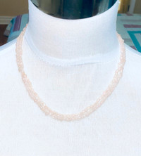 VTG pink quartz stones necklace