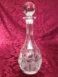  3Pristine Vintage Crystal Wine Decanters with Stoppers