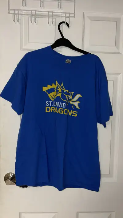 This is a Gildan St. David Dragons T-shirt, size XL, made of 100% cotton. It's in good condition. He...