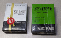 Two Antique 1960s Transistor Pocket Radios with Original Boxes