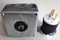 Hubbell Locking L5-20 20A 125V Plug/Receptacle/Cover/Box Kit