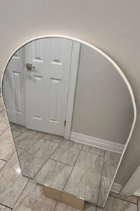 White Framed Arch Mirror