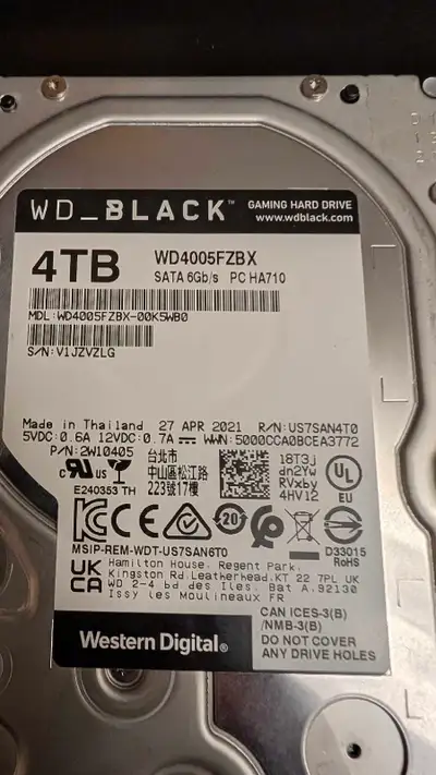 2x WD Black 4TB HDD 7200, View more