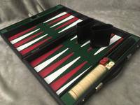 Vintage Retro Large 18” BACKGAMMON GAME Soft CASE Metal Handle