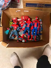 Bunch of spider man toys