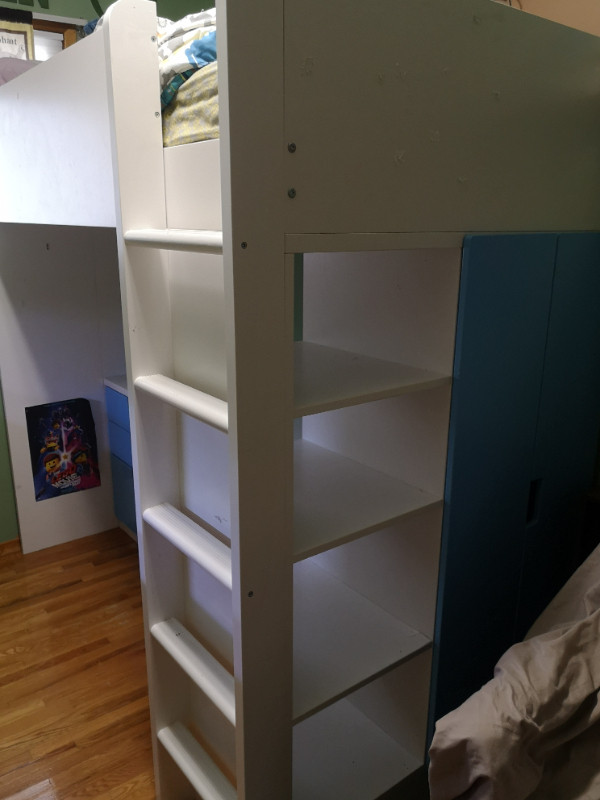 Kids loft bed with desk and storage in Beds & Mattresses in Kawartha Lakes - Image 3