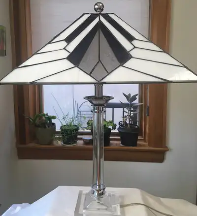 Art Deco "Style" Stained Glass Lampshade, View more