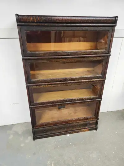 ANTIQUE OAK STACKING BARRISTERS BOOKCASE , View more