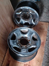 17 in. 8hole chrome steel wheel rims  ( 2) price $325 wi/ spare