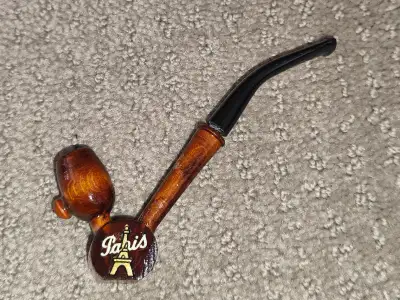 Vintage Paris France Eiffel Tower Antique Wooden Pipe Souvenir, View more
