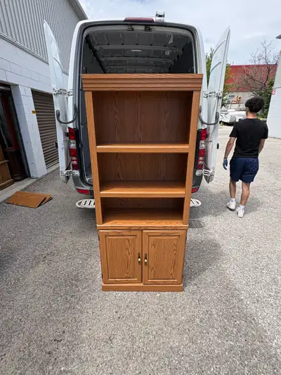 Free delivery used Wooden Bookcase with Cabinet, View more