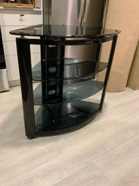 Sonora Brand Smoked Glass 4-shelf TV/Stereo  Stand