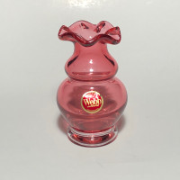 Vintage Webb Miniature Cranberry Art Glass Vase Czech Ex