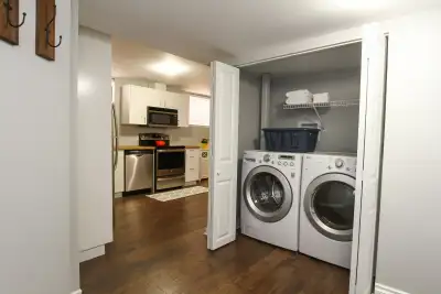 Fully Furnished Legal 1 Bedroom Basement Apartment with lots of natural light/oversized windows. Sep...