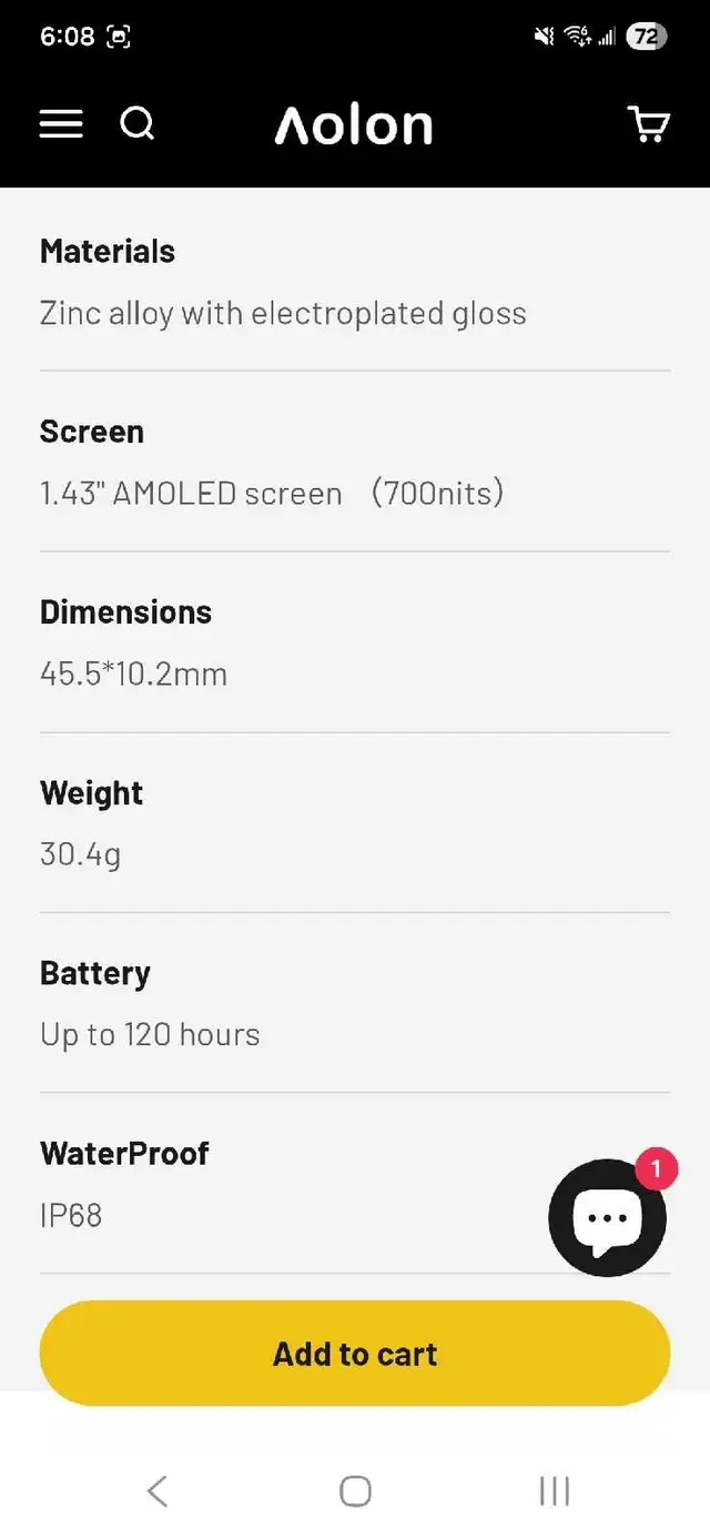 Aolon GTR3 slim smartwatch558827410178723841