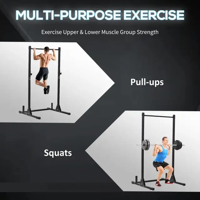Soozier Adjustable Power Squat Rack Home Exercise Barbell Fitnes65729279763202125
