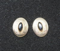 Vintage Gold Tone Cufflinks with dark stone and Western Design