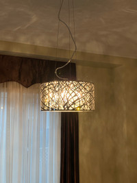CHROME FINISH AND CLEAR CRYSTAL CHANDELIER 16 IN.