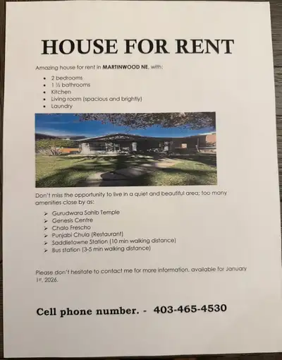 Beautiful upper level to rent, with 2 bedrooms, 1 1/2 half washrooms, kitchen, spacious and brightly...