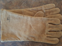 Fireplace or welding leather gloves