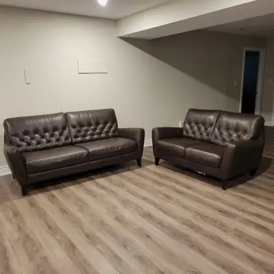 Itallian Natuzzi full premium leather couches, can deliver, View more