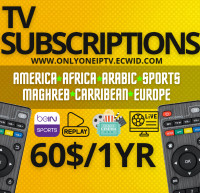 60$ Full TV package subscriptions - Live TV + Movies and Series