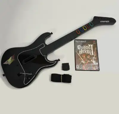 PS2 Guitar Hero Kramer Striker Wireless Controller + Dongle, View more