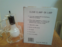 Clear Clamp-On Lamp, RarelybeUsed, Like New.Adjustable Shade. 8"